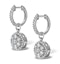 Halo Diamond Drop Earrings - Florence - 1.50ct - in 18K White Gold - image 2