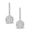 Halo Diamond Drop Earrings - Florence - 1.09ct - in 18K White Gold - image 1