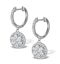 Halo Diamond Drop Earrings - Florence - 1.09ct - in 18K White Gold - image 2