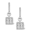 Halo Diamond Drop Earrings - Messina - 1.29ct - in 18K White Gold - image 1
