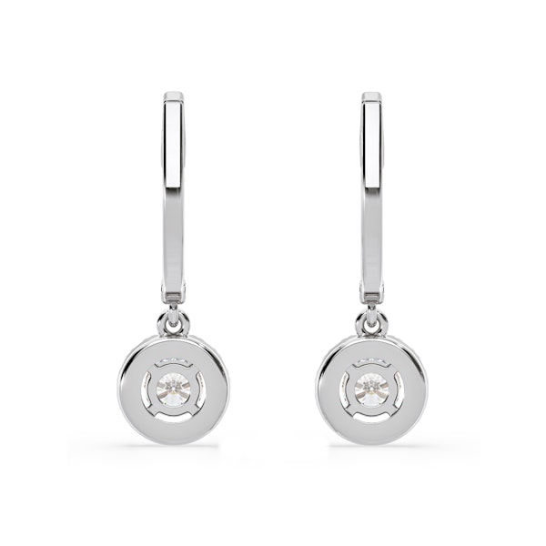 Ella Lab Diamond Halo Drop Earrings 1.48ct in 18K White Gold F/VS1 - Image 5