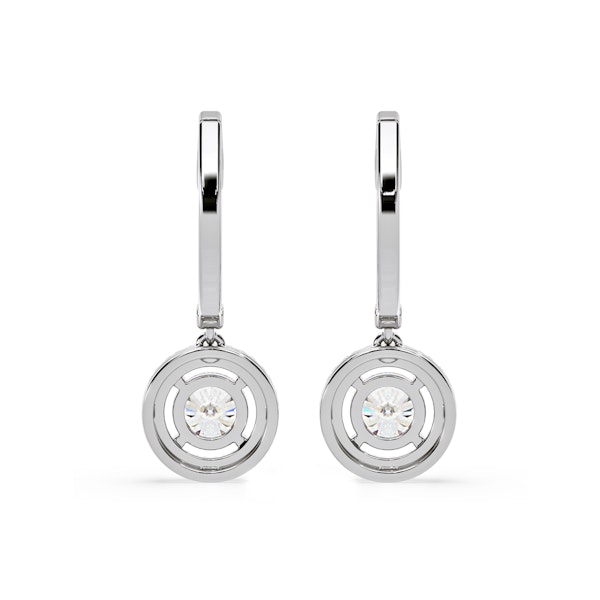 Ella Lab Diamond Halo Drop Earrings 2.60ct in 18K White Gold F/VS1 - Image 5