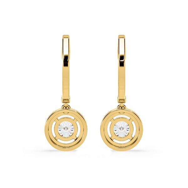 Ella Lab Diamond Halo Drop Earrings 2.60ct in 18K Yellow Gold F/VS1 - Image 5