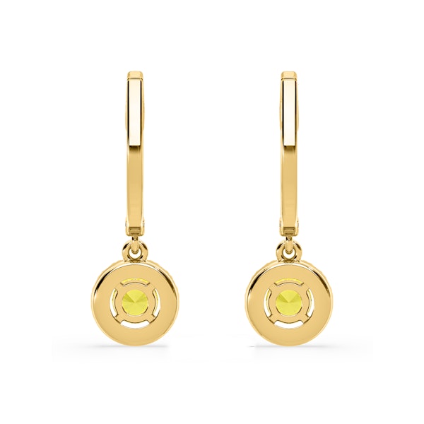 Ella Yellow Lab Diamond 1.48ct Halo Drop Earrings in 18K Yellow Gold - Elara Collection - Image 5