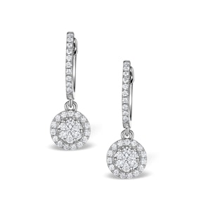 Halo Diamond Drop Earrings - Florence - 0.46ct - in 18K White Gold