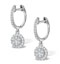 Halo Diamond Drop Earrings - Florence - 0.46ct - in 18K White Gold - image 2
