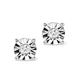 Diamond Stud Earrings 0.10ct H/Si in 18K White Gold - P3479
