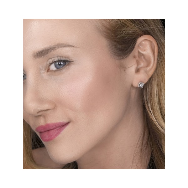 Diamond Stud Earrings 0.10ct H/Si in 18K White Gold - P3479 - Image 2