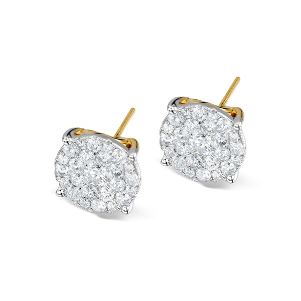 Grande Diamond Earrings 1.06ct H/Si in 18K Gold - P3470 - Image 2