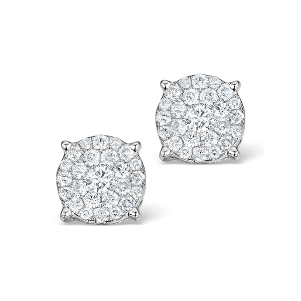Diamond Earrings Moyen 0.85ct H/Si in 18K White Gold - P3471Y - Image 1