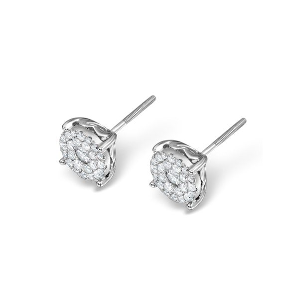 Diamond Earrings Moyen 0.85ct H/Si in 18K White Gold - P3471Y - Image 2