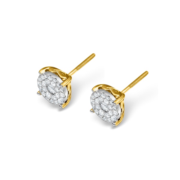 Diamond Earrings Moyen 0.85ct H/Si in 18K Gold - P3471 - Image 2