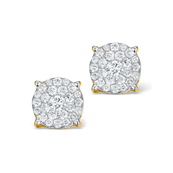 Diamond Earrings Moyen 0.85ct H/Si in 18K Gold - P3471 - Image 1