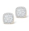 Diamond Earrings Carre 1.25ct H/Si in 18K Gold - P3482 - image 1