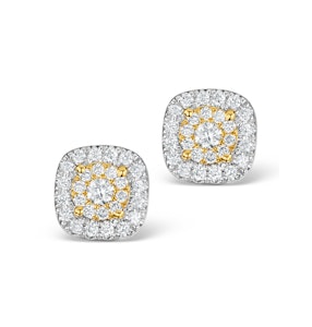 Diamond Halo Earrings 0.60ct H/Si in 18K White Gold - P3484Y