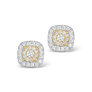 Diamond Halo Earrings 0.60ct H/Si in 18K White Gold - P3484Y