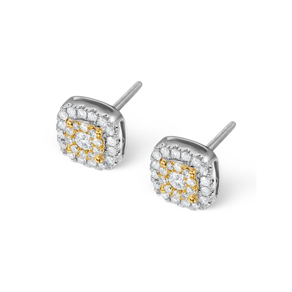 Diamond Halo Earrings 0.60ct H/Si in 18K White Gold - P3484Y - Image 2