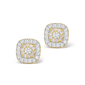 Diamond Halo Earrings 0.60ct H/Si in 18K Gold - P3484