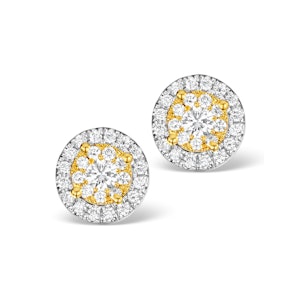 Diamond Halo Earrings 0.62ct H/Si in 18K White Gold - P3485Y