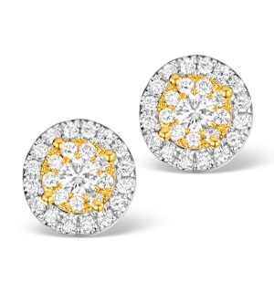 Diamond Halo Earrings 0.62ct H/Si in 18K White Gold - P3485Y
