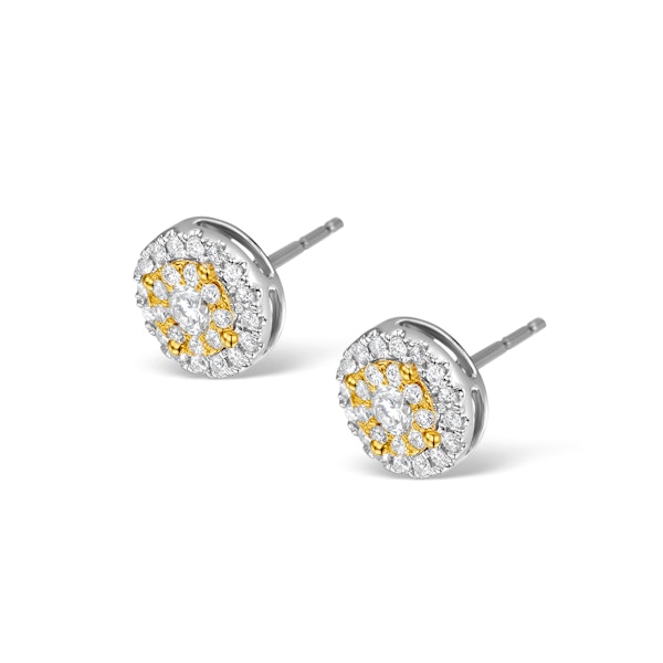Diamond Halo Earrings 0.62ct H/Si in 18K White Gold - P3485Y - Image 2