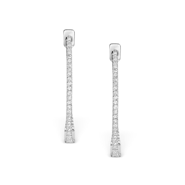 Diamond Hoop Earrings 0.54ct H/Si in 18K White Gold - P3486Y - Image 2