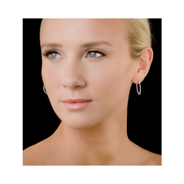 Diamond Hoop Earrings 0.54ct H/Si in 18K White Gold - P3486Y - Image 3