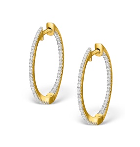 Diamond Hoop Earrings 0.54ct H/Si in 18K Gold - P3486