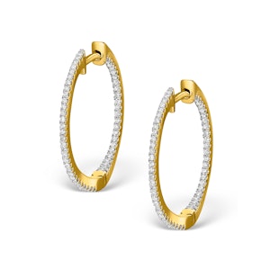 Diamond Hoop Earrings 0.54ct H/Si in 18K Gold - P3486