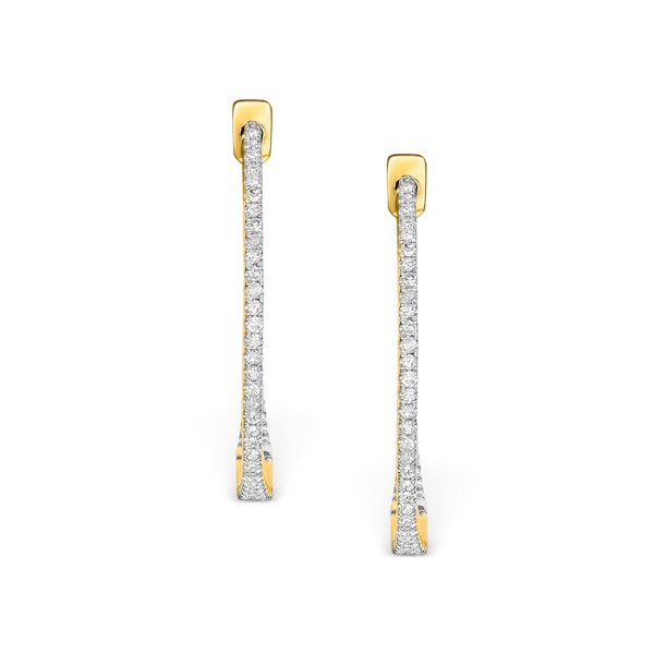 Diamond Hoop Earrings 0.54ct H/Si in 18K Gold - P3486 - Image 2