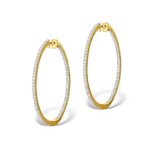 Diamond Hoop Earrings 2ct H/Si in 18K Gold - P3487