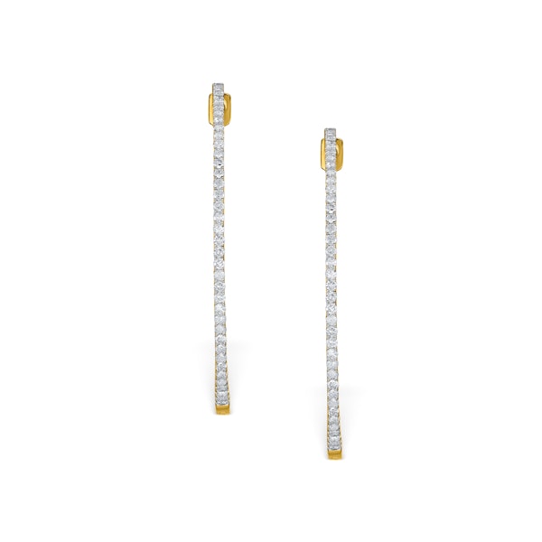 Diamond Hoop Earrings 2ct H/Si in 18K Gold - P3487 - Image 2
