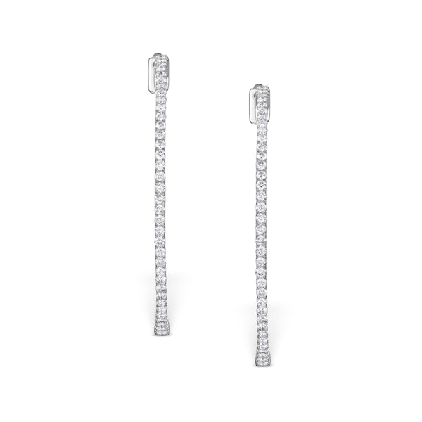 Diamond Hoop Earrings 1.50ct H/Si in 18K White Gold - P3488Y - Image 2