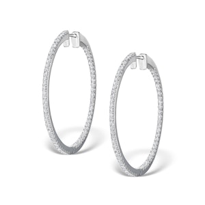 Diamond Hoop Earrings 1.50ct H/Si in 18K White Gold - P3488Y