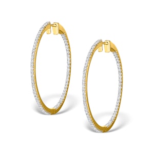 Diamond Hoop Earrings 1.50ct H/Si 18K Gold - P3488