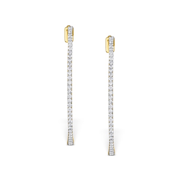 Diamond Hoop Earrings 1.50ct H/Si 18K Gold - P3488 - Image 2