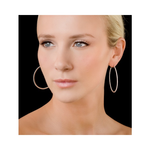 Diamond Hoop Earrings 1ct H/Si 18K White Gold - P3480Y - Image 3