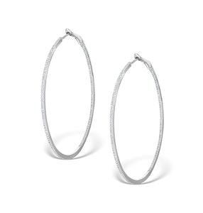 Diamond Hoop Earrings 1ct H/Si 18K White Gold - P3480Y