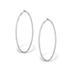 Diamond Hoop Earrings 1ct H/Si 18K White Gold - P3480Y
