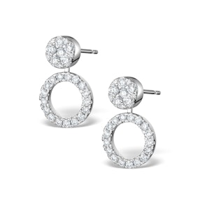 Athena Diamond Drop Earrings Multi Wear 1ct in 18K White Gold - P3492
