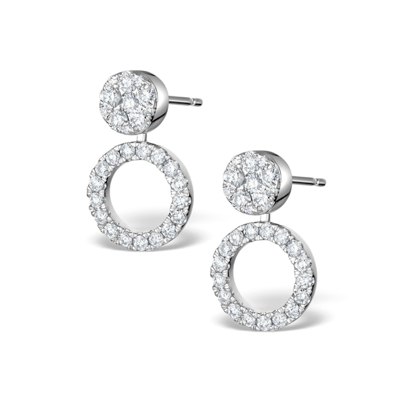 Athena Diamond Drop Earrings Multi Wear 1ct in 18K White Gold - P3492 - Image 1