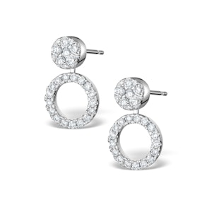 Athena Diamond Drop Earrings Multi Wear 1ct in 18K White Gold - P3492