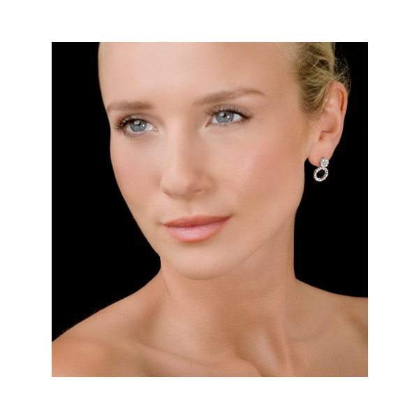 Athena Diamond Drop Earrings Multi Wear 1ct in 18K White Gold - P3492 - Image 4