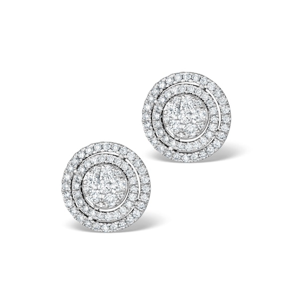 Athena Diamond Drop Earrings Multi Wear 1ct in 18K White Gold - P3493 - Image 2