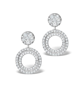 Athena Diamond Drop Earrings Multi Wear 1ct in 18K White Gold - P3493