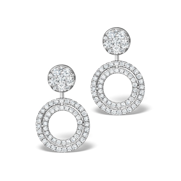 Athena Diamond Drop Earrings Multi Wear 1ct in 18K White Gold - P3493 - Image 1