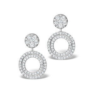 Athena Diamond Drop Earrings Multi Wear 1ct in 18K White Gold - P3493