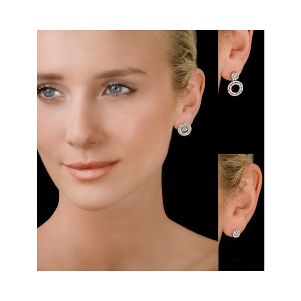 Athena Diamond Drop Earrings Multi Wear 1ct in 18K White Gold - P3493 - Image 4