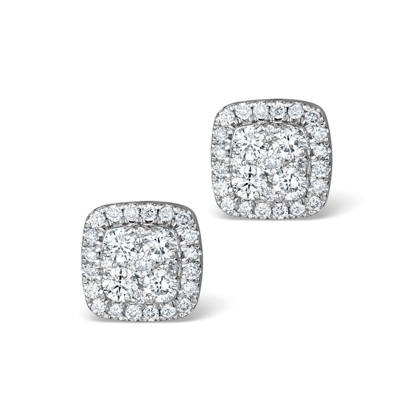 Athena Diamond Drop Earrings Multi Wear 0.96ct 18K White Gold - P3495 - Image 2