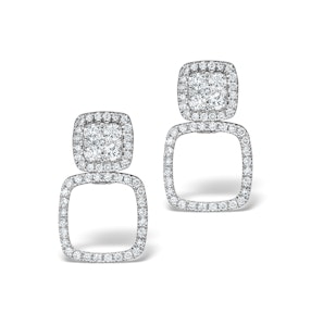 Athena Diamond Drop Earrings Multi Wear 0.96ct 18K White Gold - P3495
